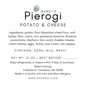babcis poato and cheese food label march 2025